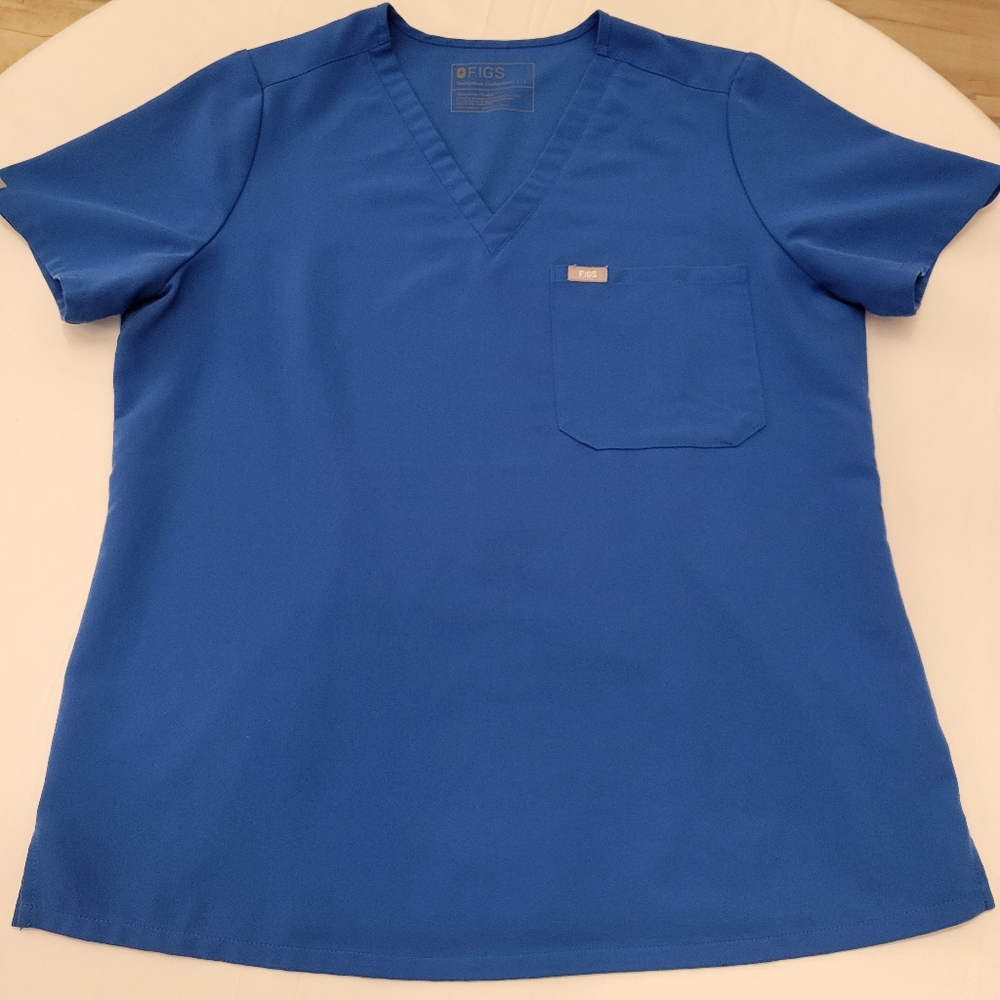 FIGS Catarina V-Neck Scrub Top|Women's Large|Royal Blue